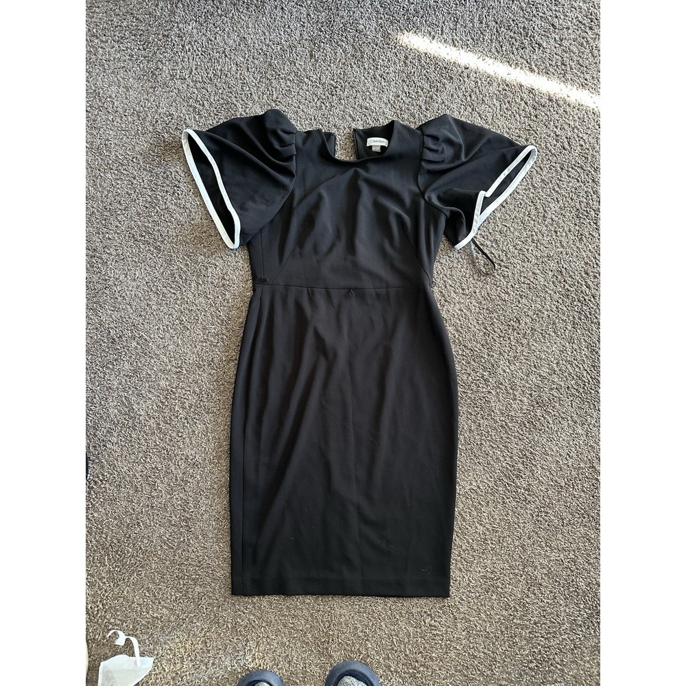 Calvin Klein Black Mini Dress with White Trim